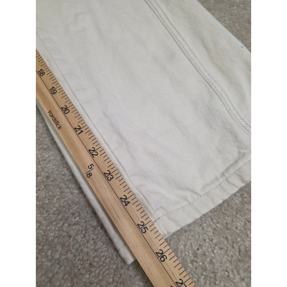 We The Free Free People Wide Leg Jeans Cream Off White Contrast Stitch Size 25 - Picture 4 of 12